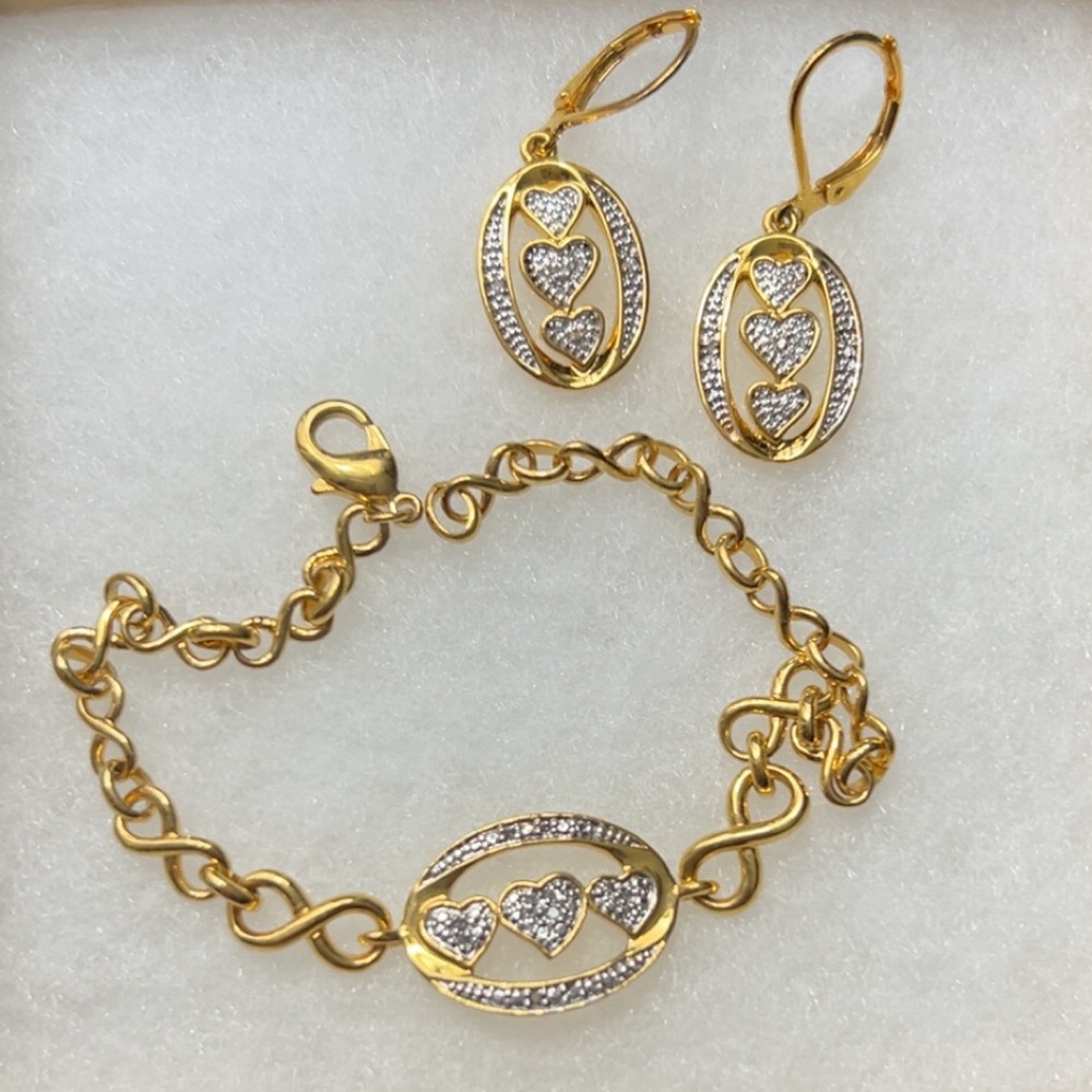 Gold and Silver Heart Jewelry Set